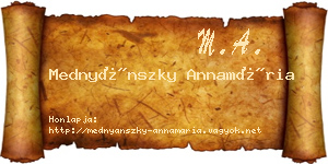 Mednyánszky Annamária névjegykártya