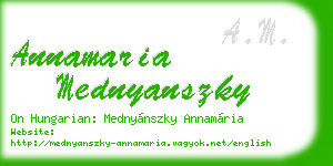 annamaria mednyanszky business card