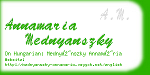 annamaria mednyanszky business card